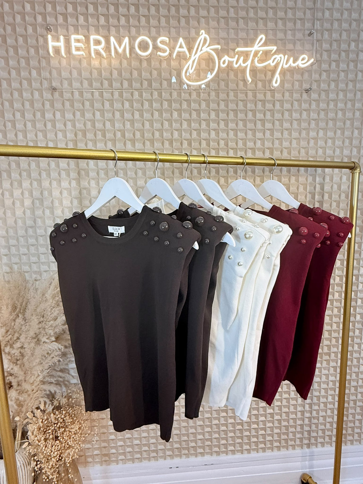 Bead shoulder Knit M/L
